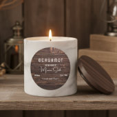 Script Rustic bois Étiquette bougie