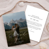 Script Rustic Mountain Photo Mariage Faire-part
