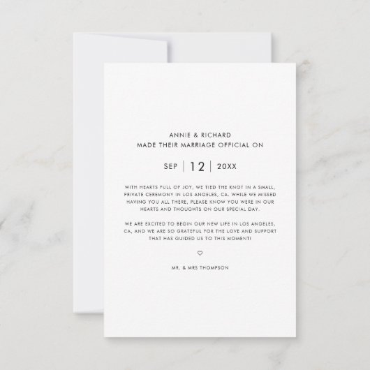 Script Rustic Mountain Photo Mariage Faire-part (Dos)