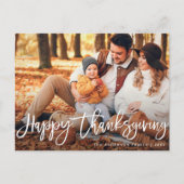 Script rustique Bon thanksgiving photo Carte posta (Devant)