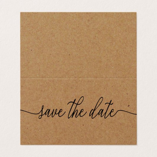 Script Rustique Kraft, Photo Enregistrer La Carte (Extérieur déplié)