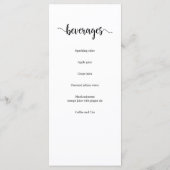 Script rustique moderne noir, Menu Dîner Mariage (Dos)