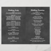 Script rustique Noir Chalkboard Programmes de mari (Dos)