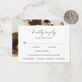 Script rustique Photo Mariage moderne Mini carte R (Devant/Arrière en situation)
