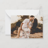 Script rustique Photo Mariage moderne Mini carte R (Dos)