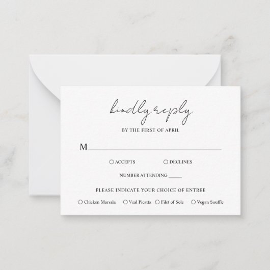 Script rustique Photo Mariage moderne Mini carte R (Devant)