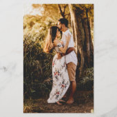 Script rustique Photo Menu Mariage moderne (Dos)