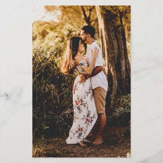 Script rustique Photo Menu Mariage moderne (Dos)