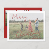 Script rustique photo moderne carte de Noël (Devant / Derrière)