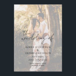 Script rustique Photo Programme de mariage moderne<br><div class="desc">Programme de mariage photo moderne avec un design simple avec "le mariage de" et les en-têtes dans un style rustique typographie script avec vos détails mariages sur votre photo préférée avec une superposition opaque. Ce programme élégant à la disposition minimaliste conviendra à tous les styles de mariage.</div>