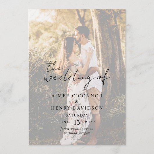 Script rustique Photo Programme de mariage moderne (Devant)