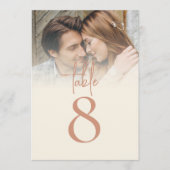 Script rustique Photo Terracotta Numéro de table (Devant)