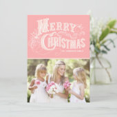 Script rustique Pink Country | Carte photo de vaca (Debout devant)