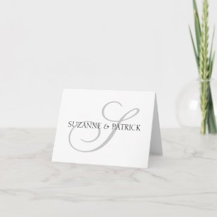 Script S Monogram Notecard (zilver/zwart) Bedankkaart