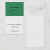 Script Sea Green White Manager Carte de visite (Devant / Derrière)