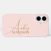 Script Serif Name Blush Pink Case-Mate iPhone Case (Achterkant (horizontaal))