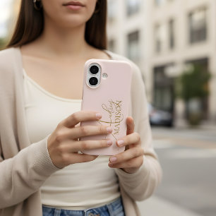 Script Serif Name Blush Pink iPhone 16 Hoesje