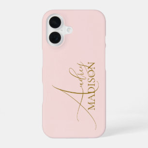 Script Serif Name Blush Pink iPhone 16 Hoesje
