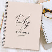 Script Signature Monogram Blush Pink Modern Chic Notitieboek