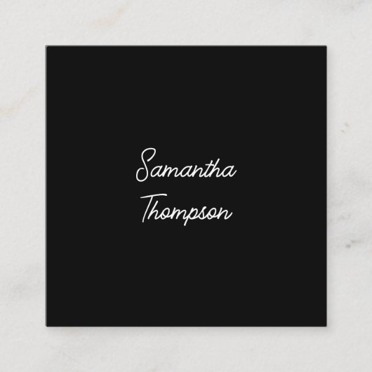 Script Signature Professional Minimalistische QR-c Vierkante Visitekaartje (Voorkant)