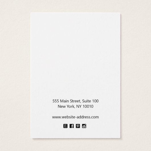 Script Signature White Earring Display Kaart (Achterkant)