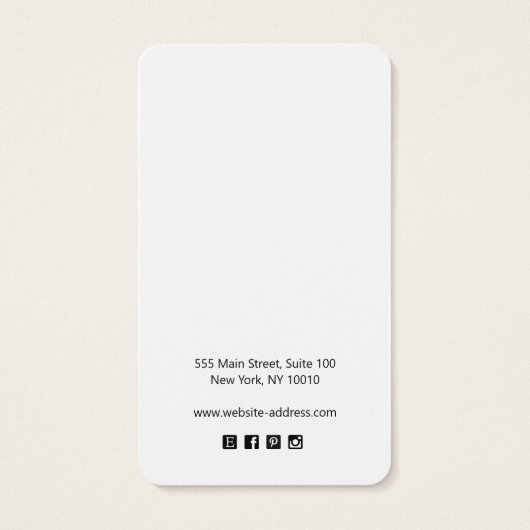 Script Signature White Earring Display Kaart (Achterkant)