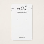 Script Signature White Earring Display Kaart (Voorkant)