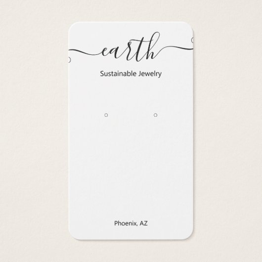 Script Signature White Earring Display Kaart (Voorkant)