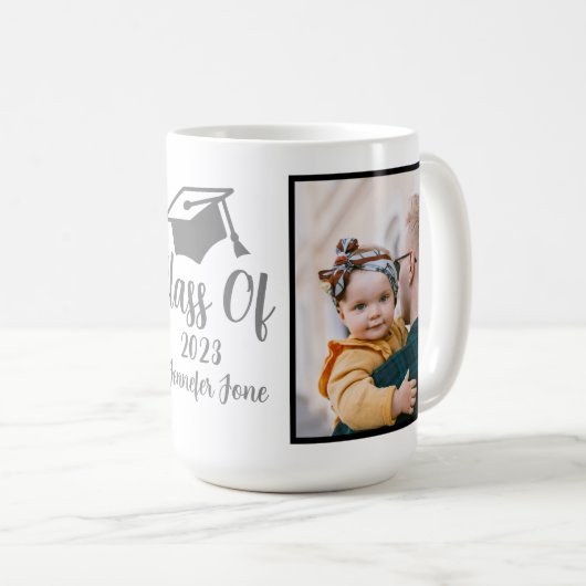 Script Silver 2023 Custom Afstuderen Photo Coffe Koffiemok (Voorkant rechts)