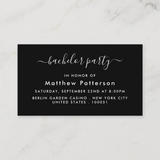 Script simple - Bachelor Party Ticket Invitation (Devant)