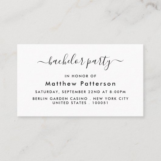 Script simple - Bachelor Party Ticket Invitation (Devant)