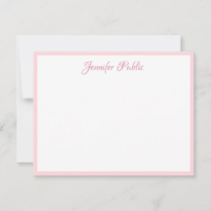 Script simple Bordure rose blanche Modèle tendance