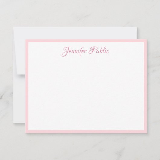 Script simple Bordure rose blanche Modèle tendance (Devant)