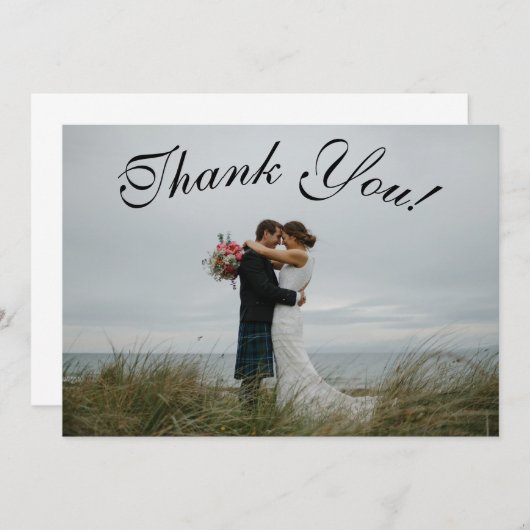 Script simple - Carte de remerciements mariage éco (Devant / Derrière)