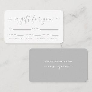 Script simple - Certificats cadeau argent et blanc