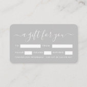 Script simple - Certificats cadeau argent et blanc (Devant)