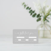 Script simple - Certificats cadeau argent et blanc (Debout devant)