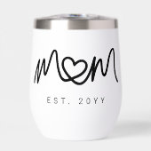 Script Simple Cœur Noir Mère Maman Établie (Avant)