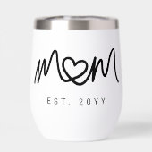 Script Simple Cœur Noir Mère Maman Établie (Arrière)
