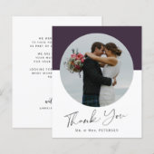 Script simple de carte de remerciement de mariage  (Devant / Derrière)