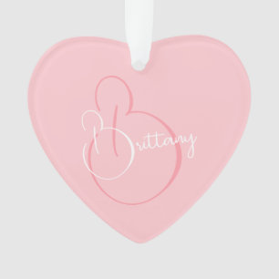 Script simple élégant Personnalisé Coeur rose