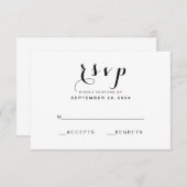 Script simple et élégant | Carte RSVP de mariage m (Devant / Derrière)