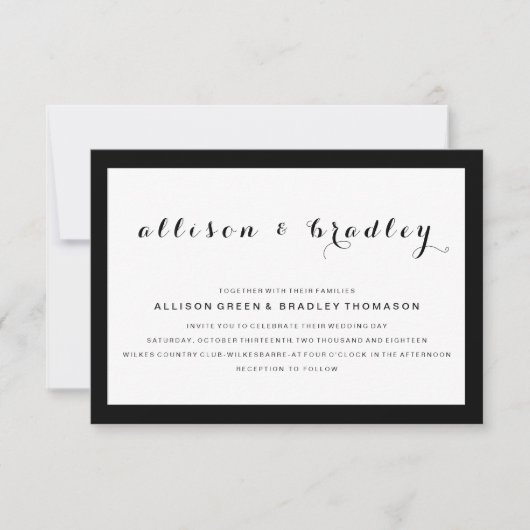 Script simple et élégant | Faire-part de mariage m (Devant)