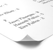 Script simple et élégant, tableau de sièges alphab (Coin)