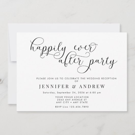 Script simple | Faire-part de mariage de réception (Devant)