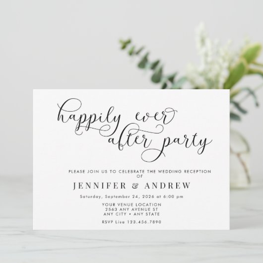 Script simple | Faire-part de mariage de réception (Debout devant)