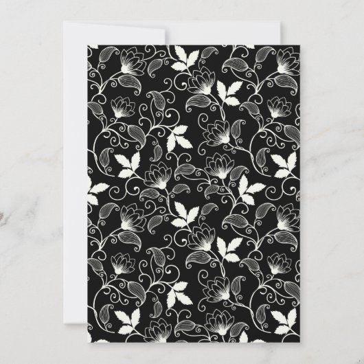 script simple faire-part de mariage noir et blanc (Dos)