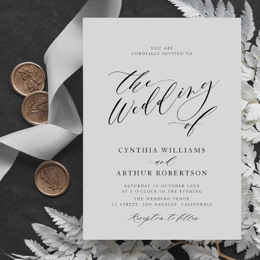 script simple faire-part de mariage noir et blanc