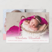 Script simple Faire-part de naissance photo bébé f (Devant / Derrière)