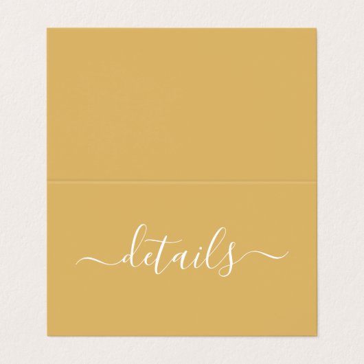 Script simple Gold & White avec carte de détail ph (Extérieur déplié)